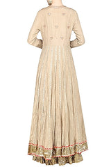 Beige Embroidered Lehenga Set