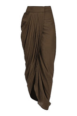 Mustard Peplum Top With Dhoti Set