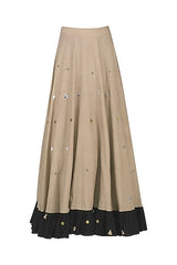 Beige Metal Sequins Lehenga Set