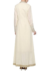 Off White Embroidered Tunic Set