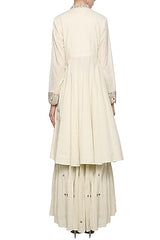 Off White Embroidered Lehenga Set