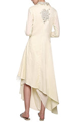 Off White Embroidered Tunic Set