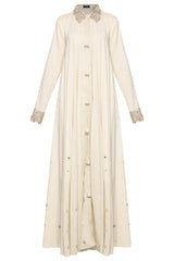 Off White Embroidered Anarkali Set