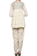 Off White Tunic With Dhoti Pants
