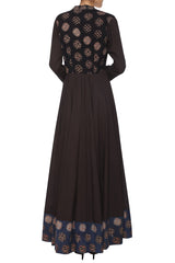 Red & Black Printed Dhoti Saree Set