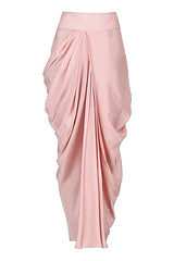 Pink Embroidered Kurta With Dhoti Pants