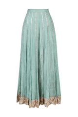 Blue Embroidered Kurta With Cotton Sharara