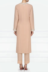 Peach Embroidered Kurta & Straight Pants