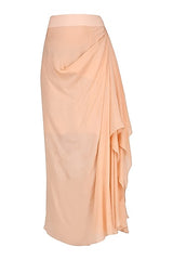Peach Crop Top, Cape & Drape Skirt