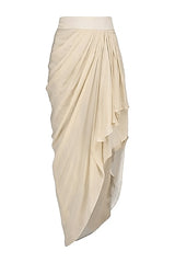 Beige Georgette Crop Top & Drape Skirt