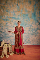 Red Sharara Set