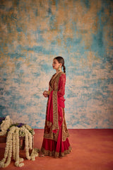 Red Sharara Set