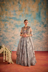 Grey Indo Western Lehenga