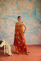 Orange Bohemian Drape Farshi