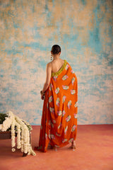 Orange Bohemian Drape Farshi