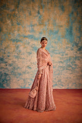 Baby pink bridal lehenga with Dupatta