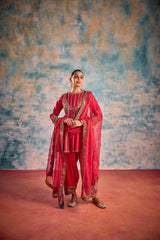 Red traditional suit