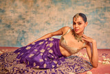 Golden purple Embellished Lehenga with Blouse