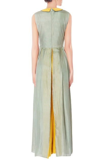 Green & Yellow Double Layered Jumpsuit