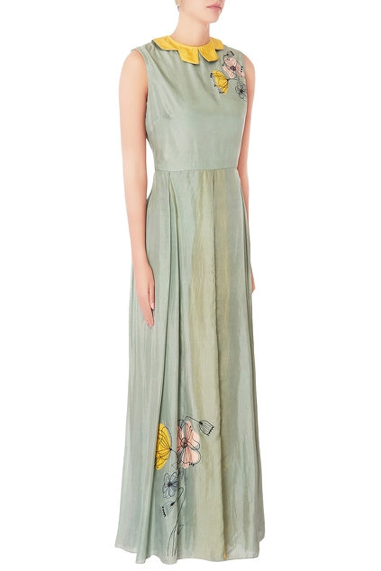 Green & Yellow Double Layered Jumpsuit