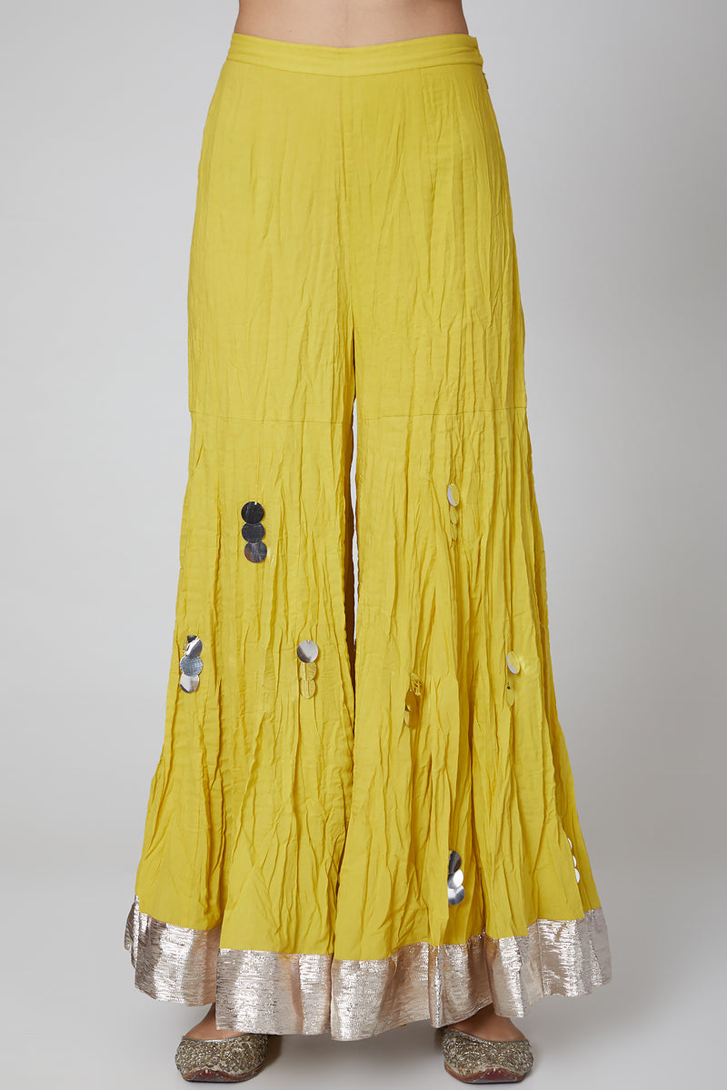 Yellow Embroidered Gharara Set