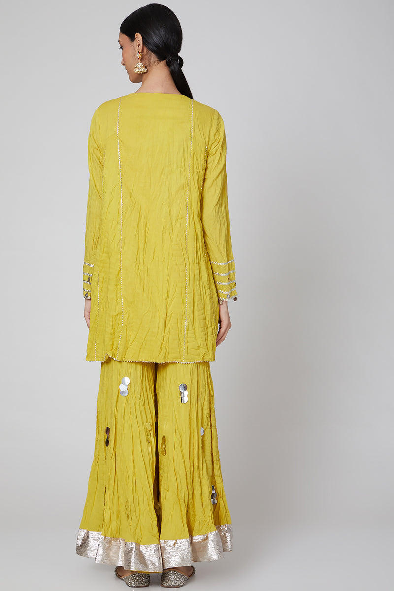Yellow Embroidered Gharara Set