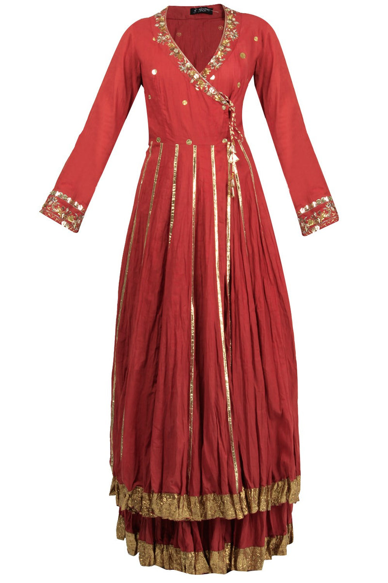 Maroon Anarkali Set