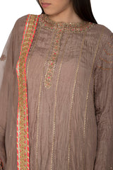 Beige Embroidered Gharara Set