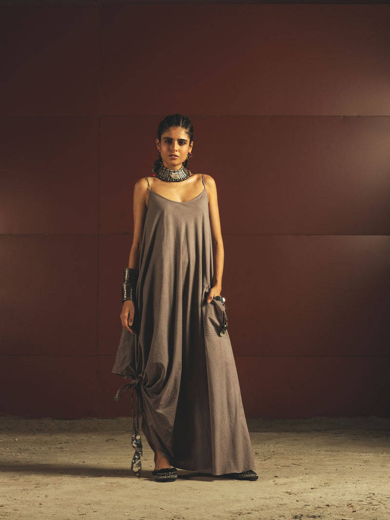 Grey Anti-Fit Drape Dress Priyanka Singh Grey Anti-Fit Drape Dress Priyanka Singh