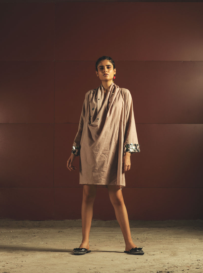 Beige Anti-Fit Short Dress Priyanka Singh Beige Anti-Fit Short Dress Priyanka Singh
