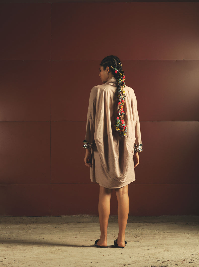 Beige Anti-Fit Short Dress Priyanka Singh Beige Anti-Fit Short Dress Priyanka Singh