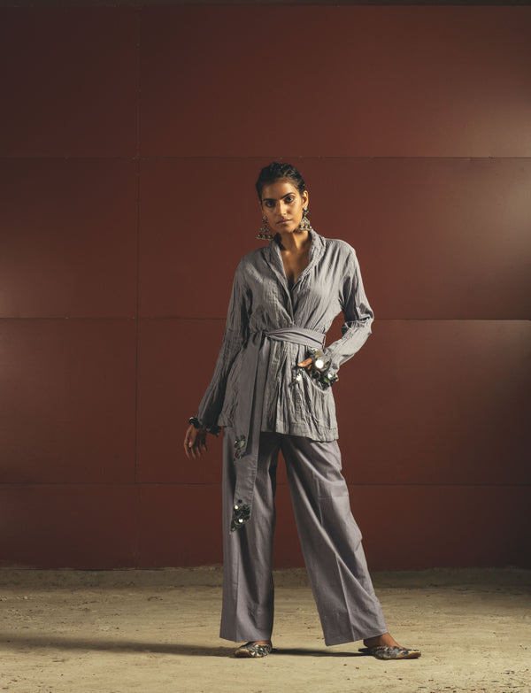 Ice Blue Robe Pant-Suit