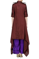 Wine Asymmetrical Kurta & Palazzo Set