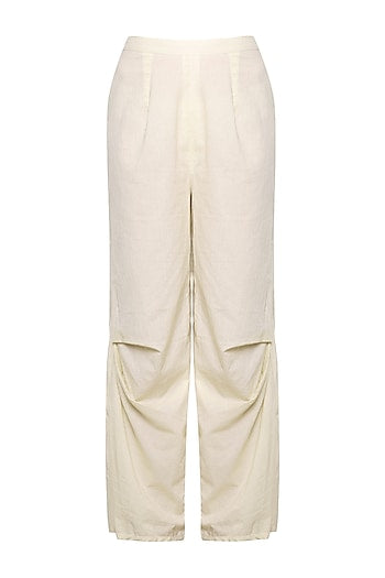 Off White Jacket With Wide Leg Pants
